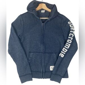 Abercrombie & Fitch full zip hoodie spell out sleeve academia unisex